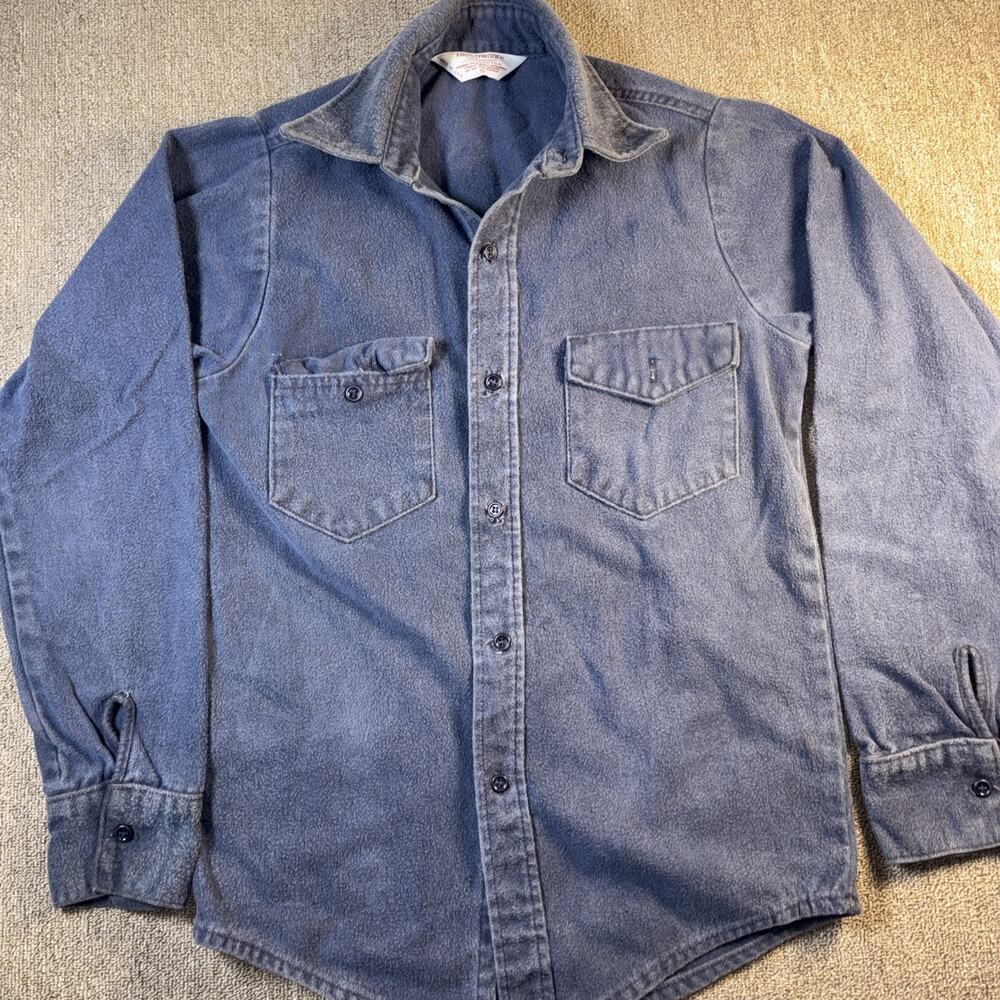 Vintage Frostproof Chamois Cloth Flannel Shirt USA Made Small Blue Workwear